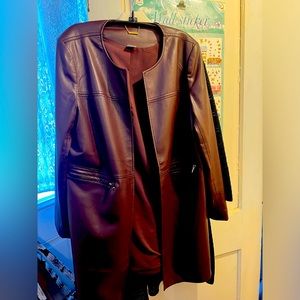 Chico’s size 2 leather-like 3/4 jacket.